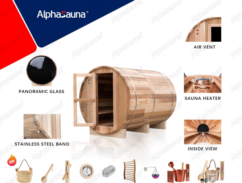 Panoramic Barrel Sauna Room (F Series)